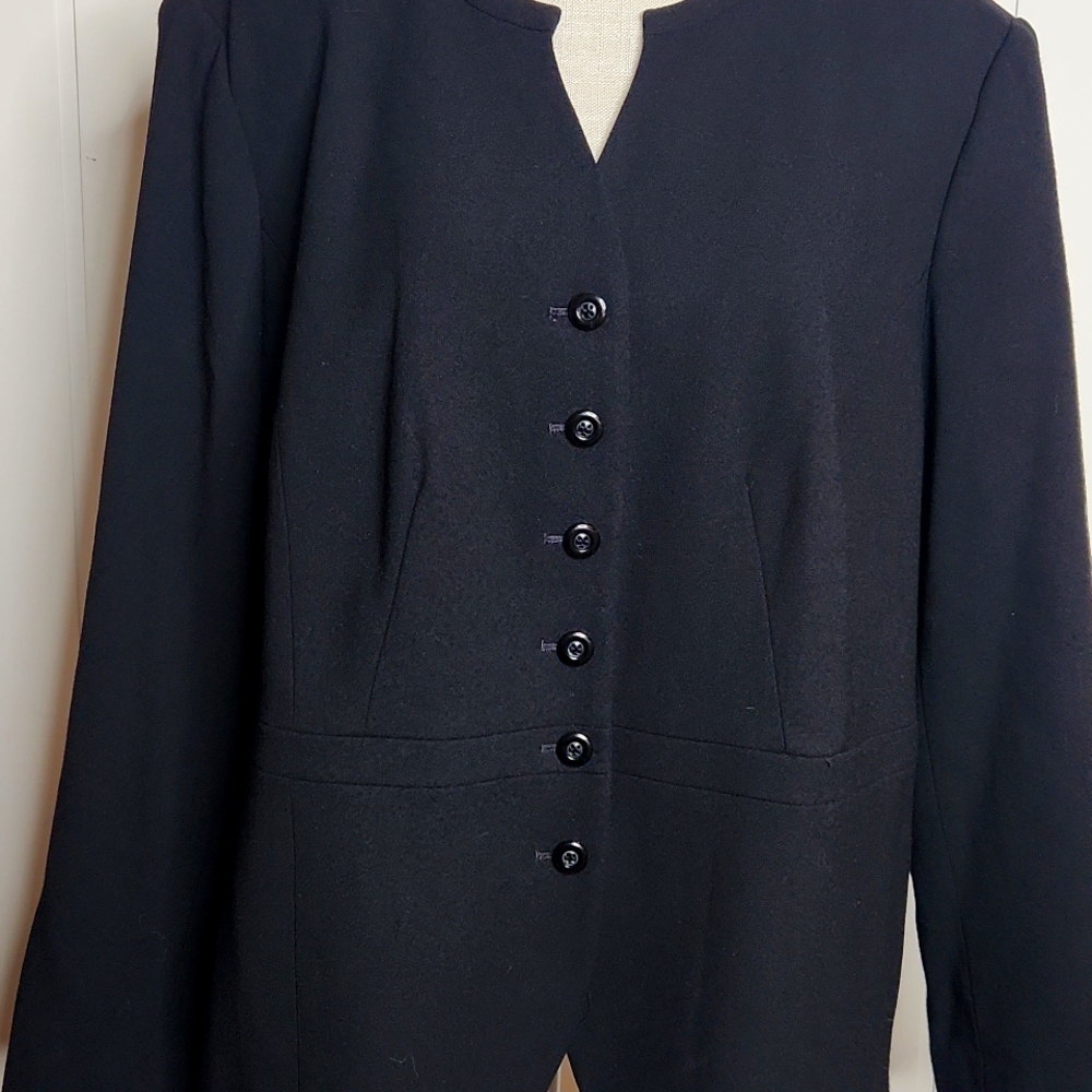 Talbots Italian timeless wool blazer tailored button-down office blazer